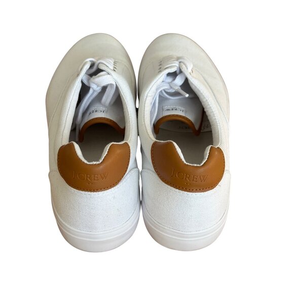 J.Crew Mens Canvas Lace Up Sneakers White & Tan Sneakers Size 11 - Picture 2 of 7